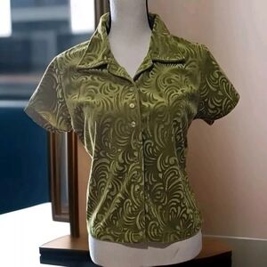 Feruccio Ladies Green Button Down Blouse